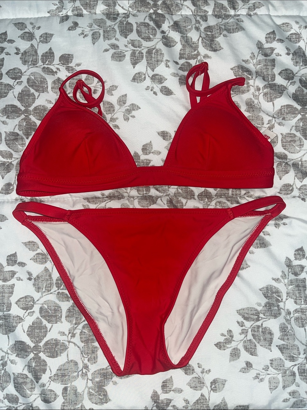 SOLID & STRIPED Small Red Bikini